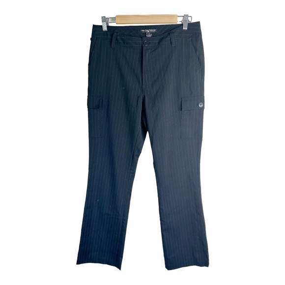 Polo Jeans Co Ralph Lauren Wool Blend Pinstripe Y2K Cargo Pants black size 10 - Picture 1 of 10